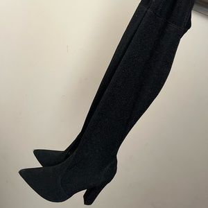 Sparkly thigh high boots